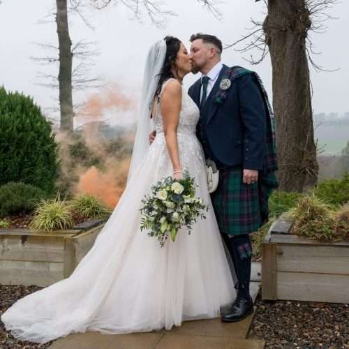 Murrayshall wedding couple - Kieran and Lesley