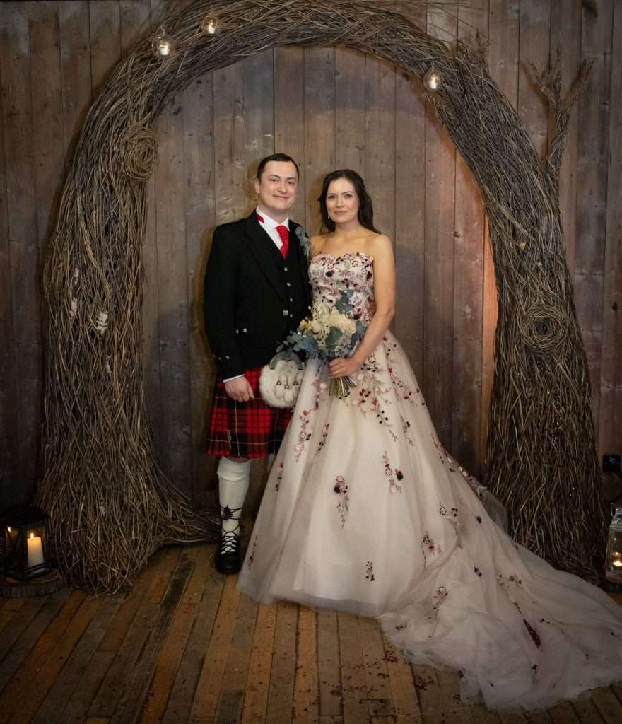 Amy and James at The Byre at Inchyra 1